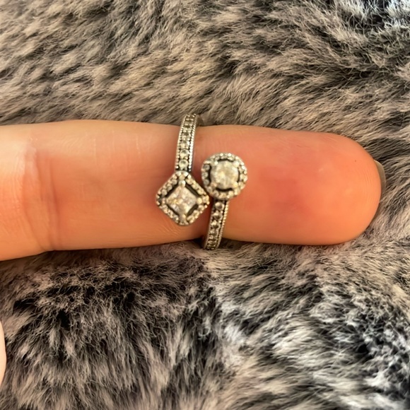 Pandora Jewelry - Pandora Sparkling Square & Circle Open Ring